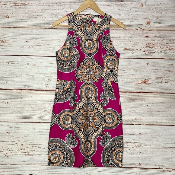 Anthropologie Moulinette Soeurs Geidi Pink Print Sheath Dress Sz 4 - Picture 5 of 16